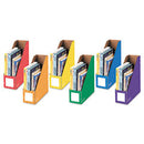 Bankers Box® Extra-Wide Cardboard Magazine File, 4.25 x 11.38 x 12.88, Assorted, 6/Pack