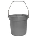 Impact® Deluxe Heavy-Duty Bucket, 10 qt, Polypropylene, Gray, 10.63" dia