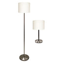Ledu® Slim Line Lamp Set, Table 12.63" High and Floor 61.5" High, Silver