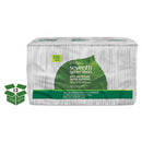 100% Recycled Napkins, 1-Ply, 11 1/2 x 12 1/2, White, 250/Pack, 12 Packs/Carton