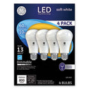 GE LED Soft White A19 Dimmable Light Bulb, 10 W, 4/Pack