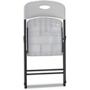 Alera® Molded Resin Folding Chair, Supports Up to 225 lb, 18.19" Seat Height, White Seat, White Back, Dark Gray Base, 4/Carton