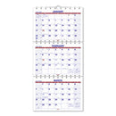 AT-A-GLANCE® Move-A-Page Three-Month Wall Calendar, 12 x 27, White/Red/Blue Sheets, 15-Month (Dec to Feb): 2022 to 2024