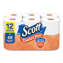 ComfortPlus Toilet Paper, Mega Roll, Septic Safe, 1-Ply, White, 425 Sheets/Roll, 12 Rolls/Pack