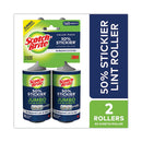Scotch-Brite™ 50% Stickier Giant Surface Lint Roller Twin Pack, 2/Pack, 80 Sheets/Roller